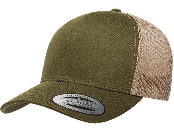 Gorra Retro Trucker vintage Musgo/khaki detalle 6