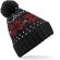 Gorro para la nieve de punto decorado negro y rojo para empresas