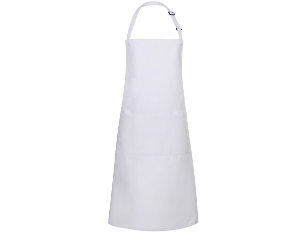 Delantal peto ajustable con bolsillo doble poliéster algodón Burdeos detalle 7