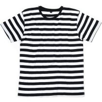 Camiseta unisex modelo a rayas negro/blanco