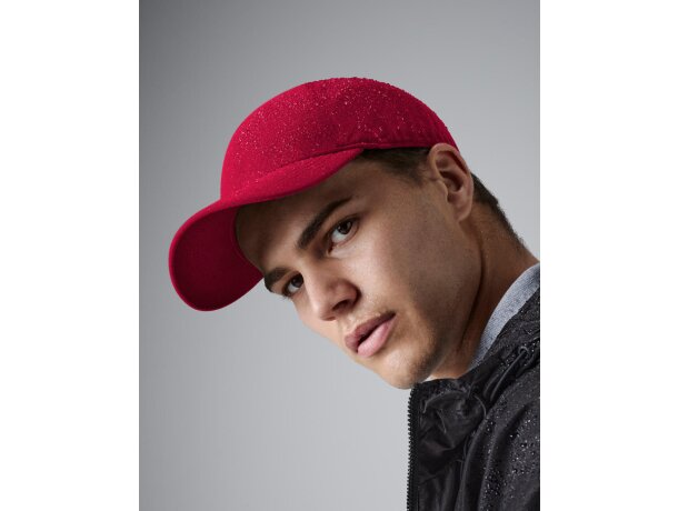 Gorra Seamless Impermeable Rojo detalle 4