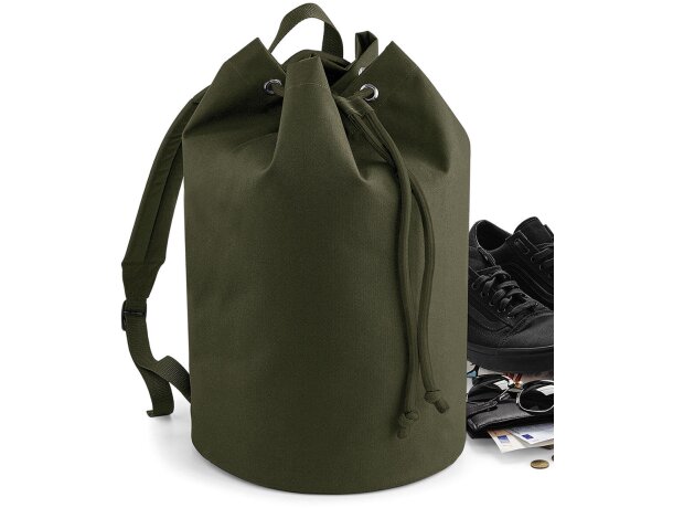 Petate Original Drawstring Backpack Verde militar detalle 6