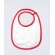 Babero bebé algodón orgánico ring spun niños 200 g/m2 Blanco/rojo