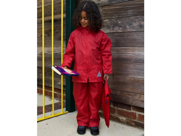 Impermeable para niños con capucha y bandas reflectantes personalizado