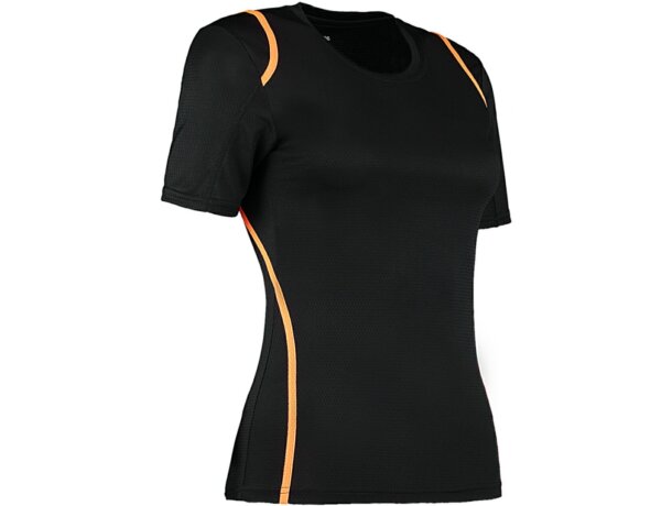 Camiseta de mujer manga corta detalles de color 135 gr