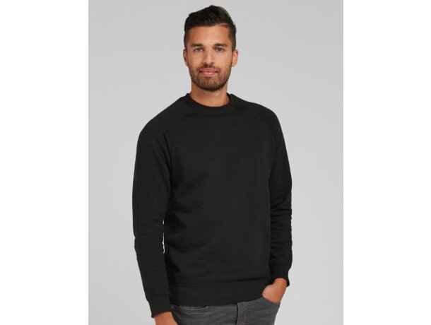 Sudadera raglan de hombre Negro detalle 1