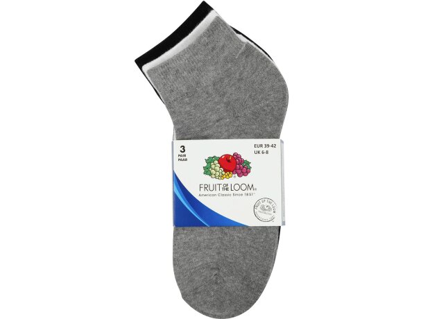 Calcetines Quarter Socks 3 Pack Gris brezo/negro/blanco detalle 4