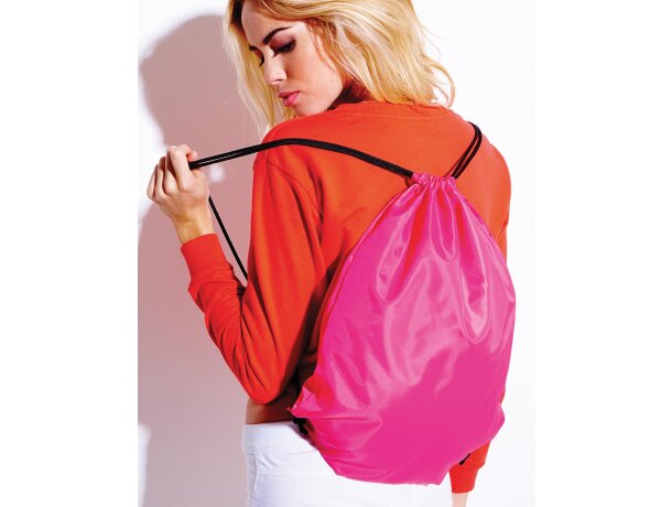 Mochila 100% poliéster con correas ajustables Fucsia detalle 6