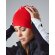 Gorro de algodón Beanie Rojo clasico/blanco detalle 7