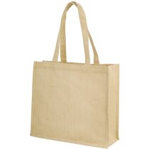 Bolsa de yute con las asas largas con logo natural