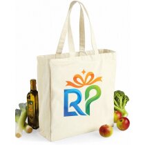 Tote bag publicitaria canvas 270g/m² natural negro asas 58cm