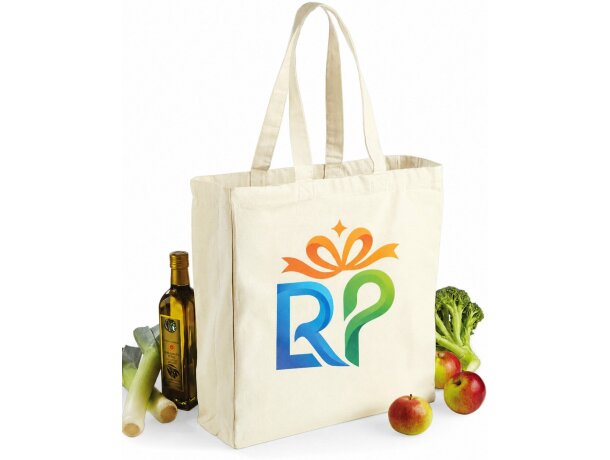 Bolsa Canvas Natural 270g personalizada con asas largas 58 cm detalle 1