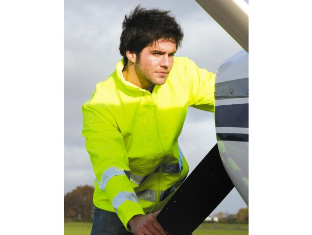 Chaqueta softshell Hi-Vis Amarillo fluorescente detalle 3