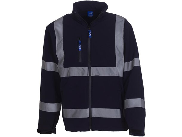 Chaqueta Softshell Fluo HVK09 reflectante impermeable tricapa Amarillo flúor/marino detalle 5