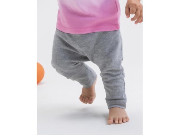 Pantalón bebé promocional para niños en viscosa. algodón orgánico 200 g/m2 Gris escarchado detalle 5