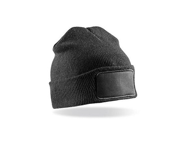 Gorro personalizado Result polacrílico doble capa con parche Gris detalle 2