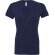 Camiseta cuello en V de mujer personalizada azul marino