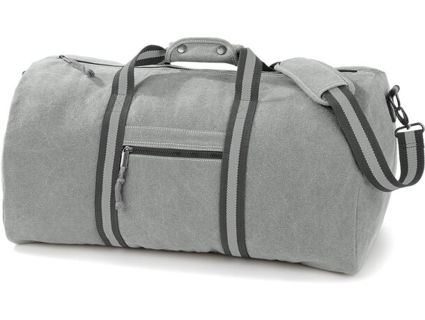 Bolsa de viaje de algodón con correas retro barata gris
