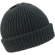 Gorro acabado lana con dobladillo personalizado negro