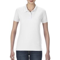 Polo manga corta ajustado de mujer 190 gr personalizado blanco Polo manga corta ajustado de mujer 190 gr personalizado blanco