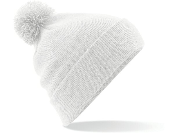 Gorro para el frío con pompón barato blanco