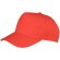 Gorra de poliester modelo sencillo con 5 paneles roja