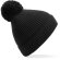 Gorro de invierno impresa dobladillo unisex elastano Negro