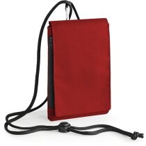 Funda de poliester con colgante y mosquetón roja personalizada