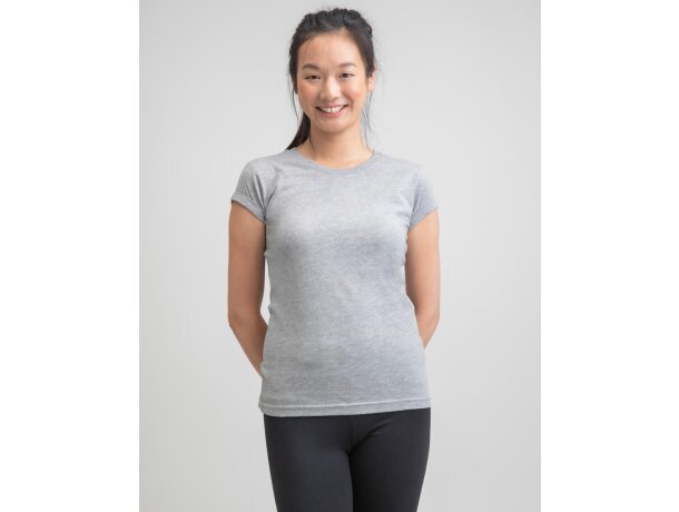 Camiseta de mujer sin mangas Gris escarchado detalle 1