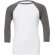 Camiseta Baseball manga 3/4 unisex 135 gr personalizada blanco y gris