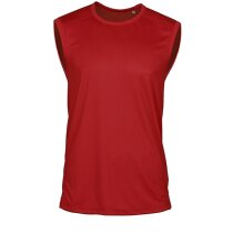 Camiseta sin mangas técnica unisex personalizada roja