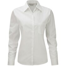 Camisa de mujer de manga larga personalizada blanca