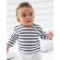Camiseta orgánica Breton bebé Blanco/marino detalle 2