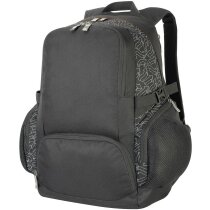 Mochila resistente con dibujos en asas y laterales negra Mochila resistente con dibujos en asas y laterales negra