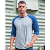Camiseta unisex manga larga mangas combinadas 150 gr blanco/negro