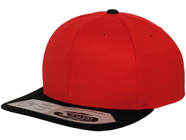 Gorra Snapback ajustada de 6 paneles. Personalízalo con tu logotipo Rojo/negro detalle 16