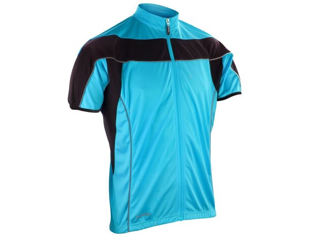 Camiseta de ciclista manga corta unisex 170 gr grabada azul claro