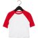 Camiseta bebé 3/4 Baseball Blanco/rojo