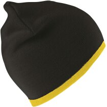 Gorro punto reversible bicolor con borde contraste