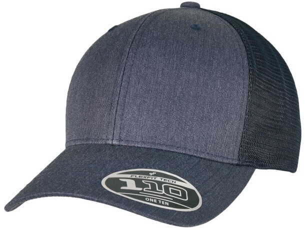 Gorra Flexfit 110 Trucker melange Negro melange/gris detalle 4