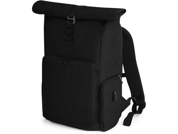 Mochila para profesores personalizada con logotipo puerto USB correas acolchadas Gris/negro detalle 8