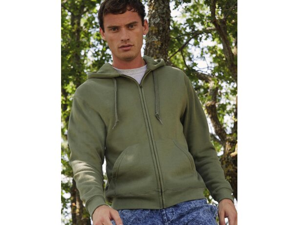 Sudadera unisex con capucha y cremallera entera fruit of the loom