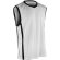 Camiseta técnica de baloncesto sin mangas 135 gr blanco/negro