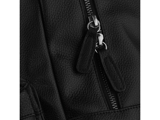 Mochila Faux Leather Fashion Backpack Negro detalle 3
