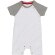 Body orgánico Baseball bebé Blanco/gris/rojo