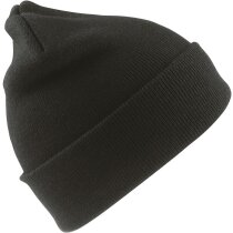 Gorro de Punto acrílico acabado lana personalizado negro