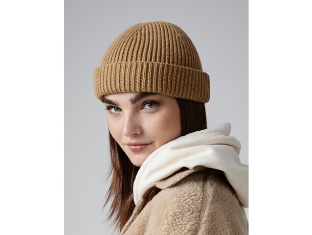 Gorros de invierno con dobladillo de poliacrílico Harbour Natural detalle 4