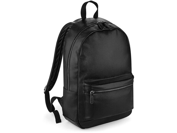 Mochila Faux Leather Fashion Backpack Negro detalle 6