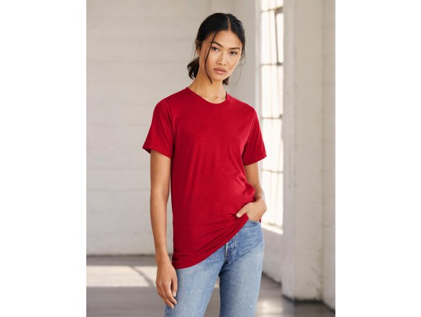 Camiseta técnica manga corta de hombre 135 gr Rojo clasico detalle 2