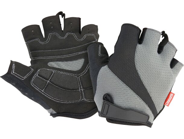 Guantes deportivos sin dedos Gris marl/negro detalle 1